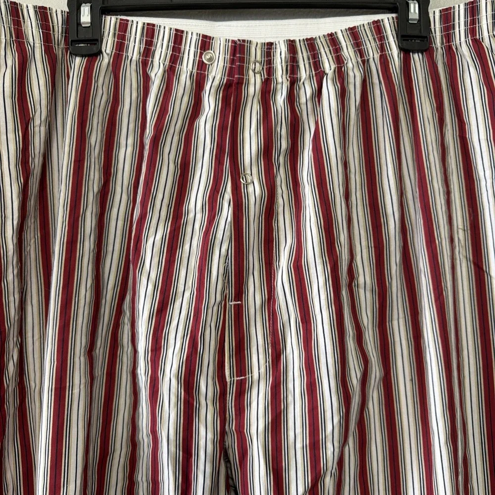 Manhattan VTG Men's 2 Piece Striped Pajama Set XL Bottoms & Top Button 1970's